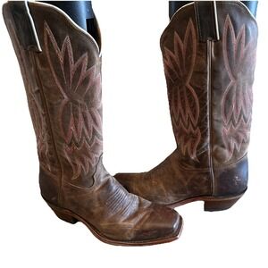Tony Lama Women's Size 7 B Brown Leather Authentic Western Cowgirl Boots 7917L